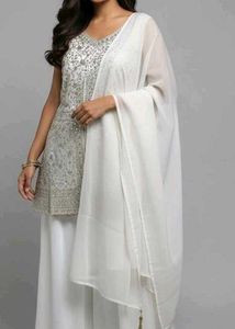 Elegant White Sharara Suit