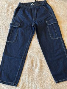 Blue Denim Cargo Pants