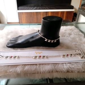 Fancy Payal Pure Silver Anklet Aman (Wt: 37.430gm)