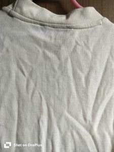 off White Long Sleeve Mock Neck Top