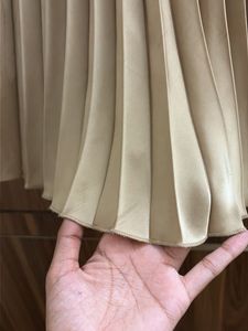 Pleated satin skirt