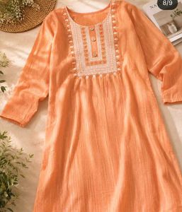 Elegant Peach Embroidered Kurta