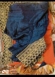 Orange Saree with Embellished Blouse