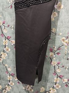 Stunning Black Embellished Halter Neck Dress