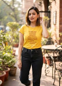 Benetton Yellow Graphic Tee