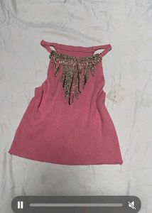 Sparkling Pink Halter Top