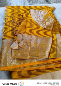 Elegant Yellow Saree with Blouse
