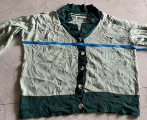 New Stylish Two-Tone Button-Up Cardigan/Shrug