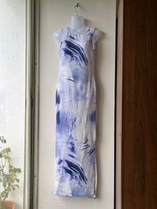 Abstract Print Sleeveless Dress(XS)