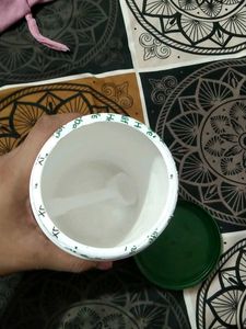 Empty White Kitchen plastic box with Green Lid