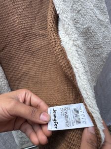 Brown Faux Shearling Cardigan