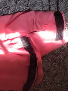 Vibrant Pink Saree with Sparkle Border