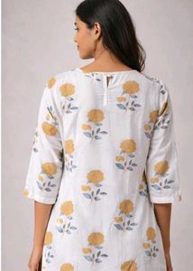 Floral Print Cotton Kurta