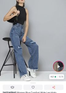 sassafras Stylish Blue Wide Leg Jeans