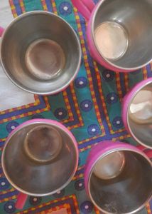 Set of 5 Pink Cups