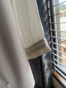 Elegant White Pleated Neck Blouse