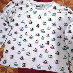 Cute Graphic Print Long Sleeve Top
