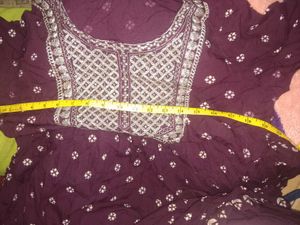 Maroon Kurta Set with Silver Embellishments