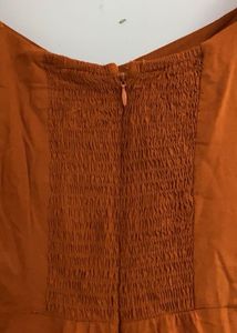 Rust Orange Midi Dress