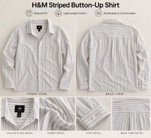 H&M Striped Button-Up Shirt