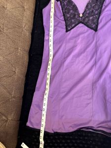 Purple Lace Trim Slip Dress