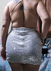 Sparkling Silver Sequin Dress