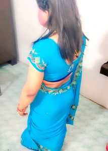 Elegant Blue Saree with Embellishments