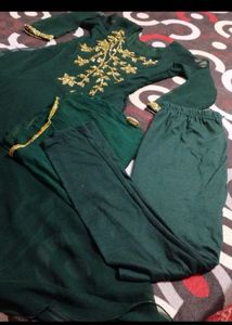Elegant Emerald Green frock Set