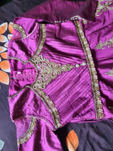Embroidered Magenta Kurta Set