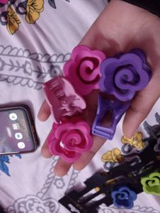 Cute Flower Hair Claw Clips - Set of 12