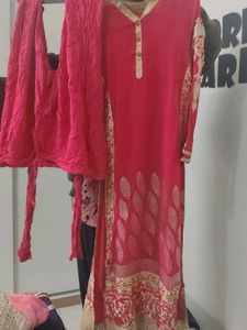 Red Embroidered Salwar Suit