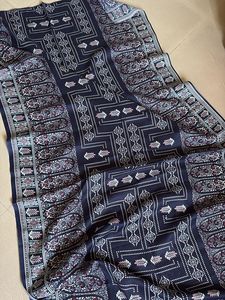Navy Blue Printed Salwar Kameez Suit