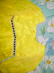 stiched by me Vibrant Yellow Ethnic Gown