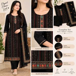 Elegant Black Kurta Set with Dupatta