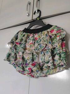 Boho Floral Ruffle Skirt