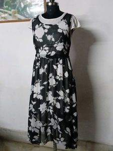 Floral Black &amp; White Dress