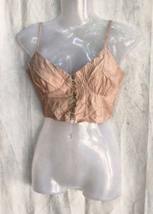 I. Crinkled Cami Top with Button Detail