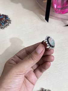 Statement Mirror &amp; Rhinestone Ring