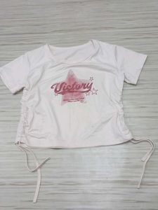 Cute "Victory" Star Graphic T-Shirt