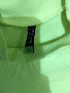 Neon Yellow Mock Neck Sleeveless Top