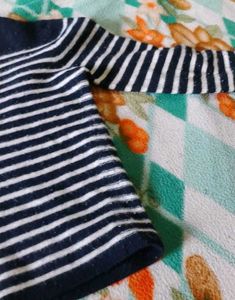Made in Korean Navy &amp; White Striped Sweater