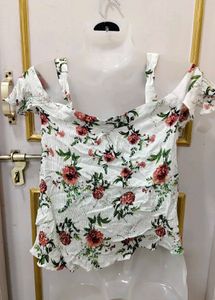 Floral Cold Shoulder Top