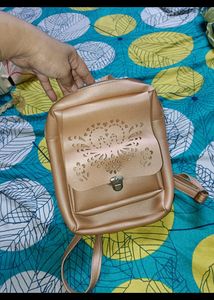 Rose Gold Cutout Mini Backpack