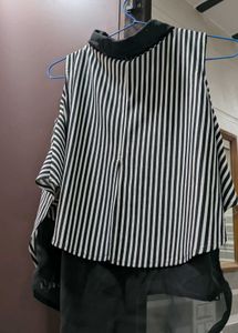 Striped Cold Shoulder Top