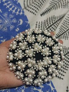 Exquisite Pearl & Crystal Hair Bun Maker
