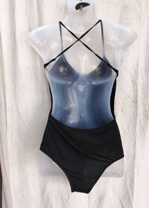 Floral Embroidered Black One-Piece Swimsuit