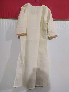 Cream Kurta with Embroidery
