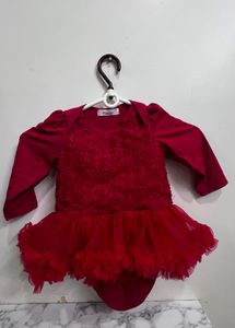 Baby Girl Red Tutu Bodysuit
