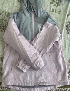 Pastel Lavender & Grey Lightweight Hooded Jacket