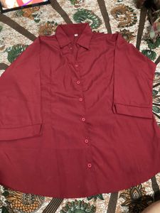 Burgundy Button-Down Shirt
